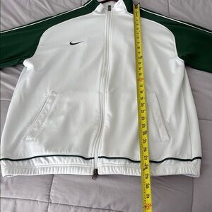 Nike Men's White and Dark Green track jacket